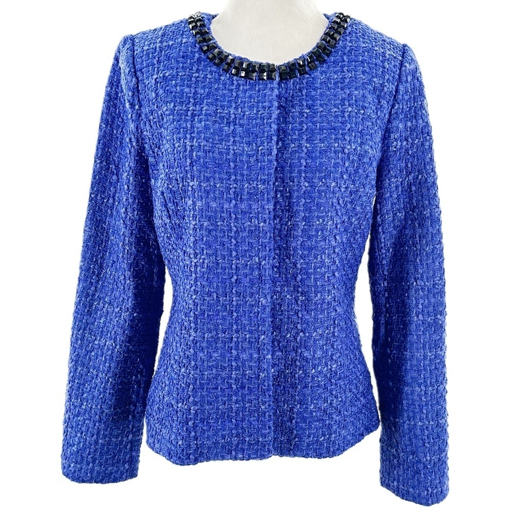 Chadwicks womens blazer size 6 blue tweed gem old money corpcore